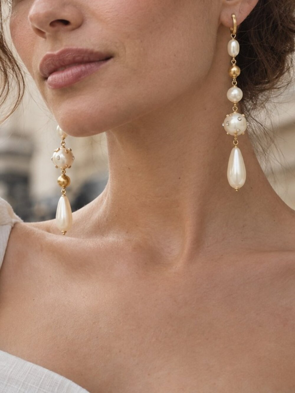 NWT Kate Spade Synthetic Pearl Linear Drop Earrings